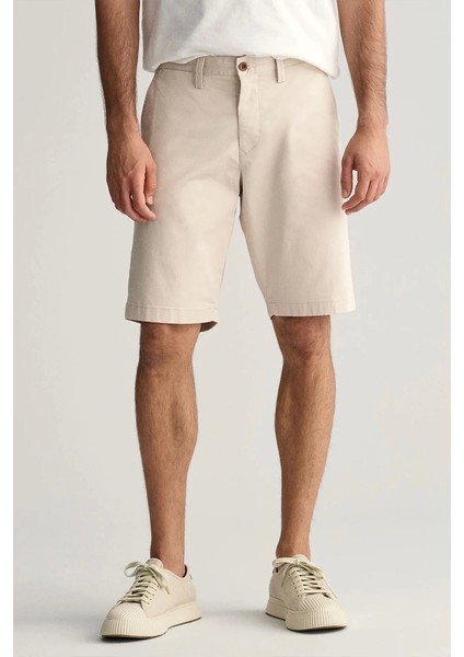 Erkek Krem Relaxed Fit Şort