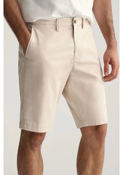 Erkek Krem Relaxed Fit Şort