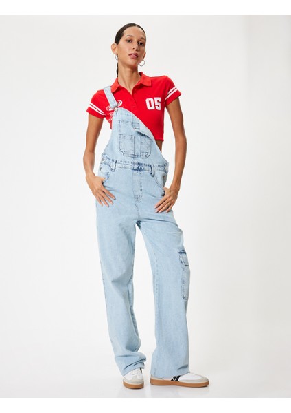 Bahçıvan Tulum Kot Cep Detaylı Rahat Kalıp Kare Yaka