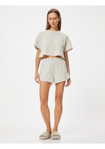 Dokumalı Şort Pijama Altı Beli Lastikli Etiket Detaylı fiyatları