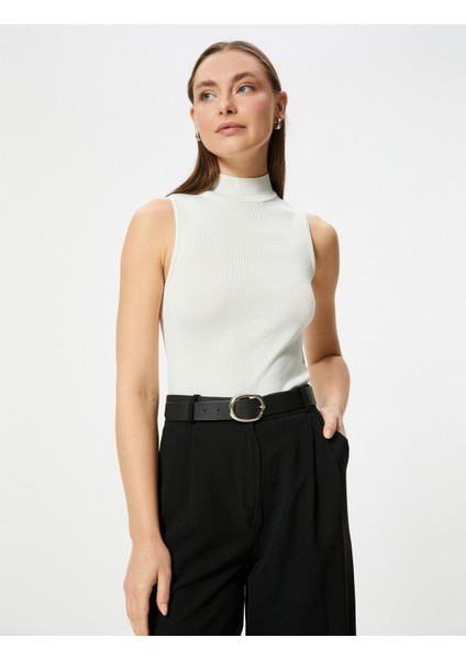 Balıkçı Yaka Basic Triko Üst Kolsuz