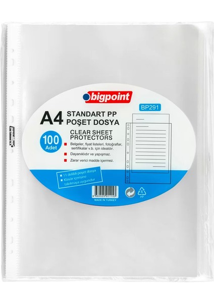 Poşet Dosya Standart 40 Mikron 100'lü Paket