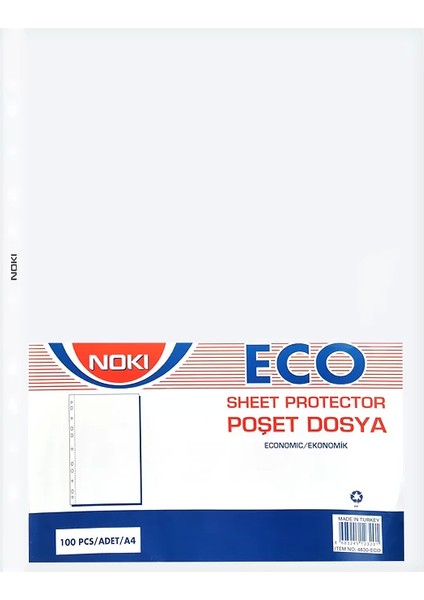 4830 Eco Delikli Poşet Dosya A4 100'lü
