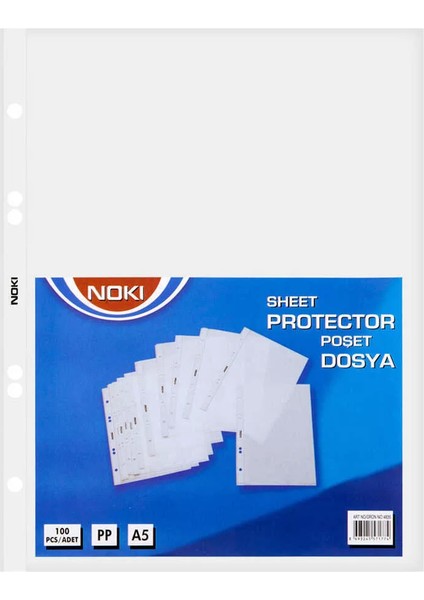 Delikli A5 Poşet Dosya 100'lü