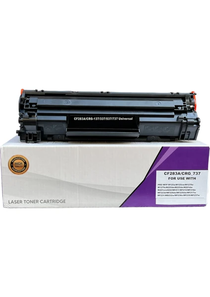 Toner Mağazası Hp CF283A / 83A / CRG737 Universal  Çipli Toner 1500 Sayfa - Siyah