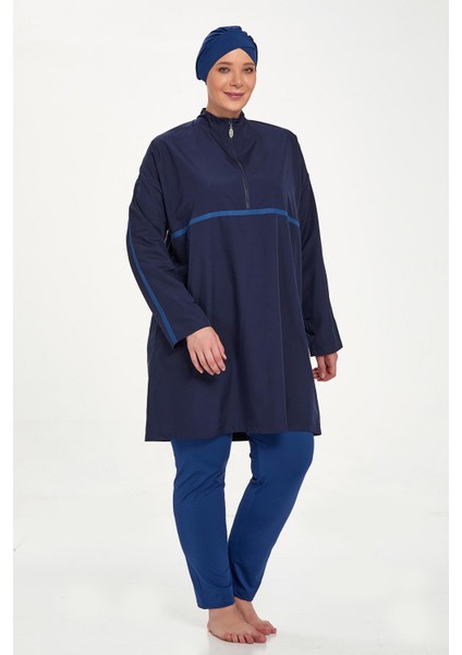 Büyük Beden Tam Kapalı Tesettür Mayo Morgan Battal 1427 Koyu Lacivert fiyatları