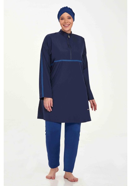 Büyük Beden Tam Kapalı Tesettür Mayo Morgan Battal 1427 Koyu Lacivert indirimleri