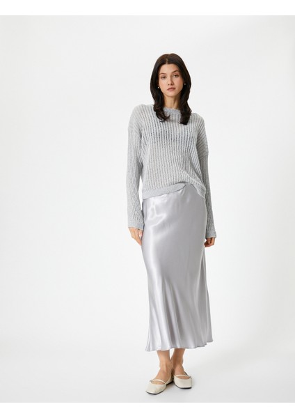 Ajurlu Kazak Bisiklet Yaka Metalik Simli fiyatları