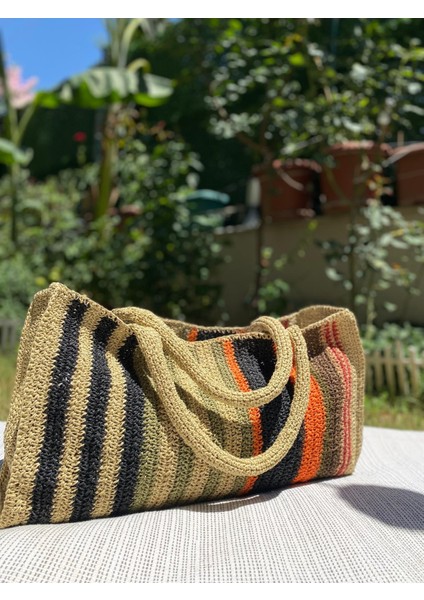 Maylobeach Kadın Hasır Plaj Çantası Omuz Çantası