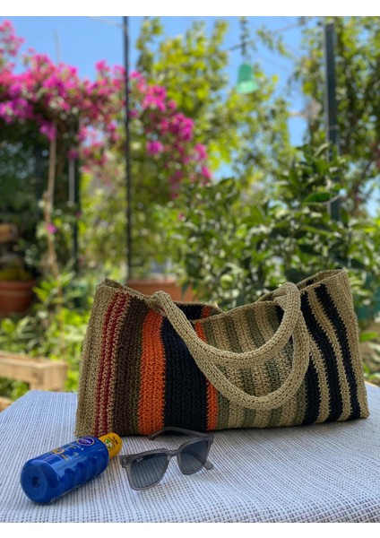 Maylobeach Kadın Hasır Plaj Çantası Omuz Çantası
