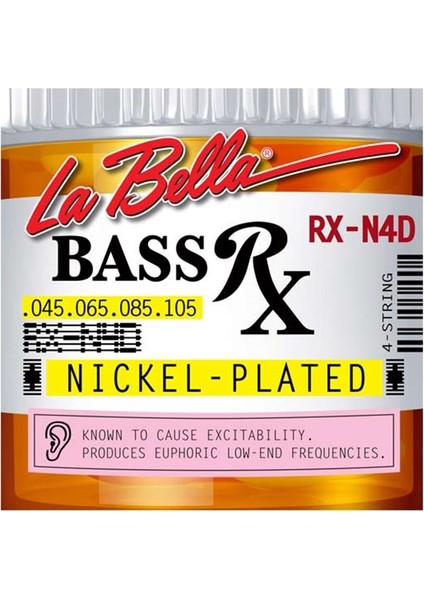 Gitar Aksesuar Bas Tel Labella 4 Telli RX-N4D 0,45