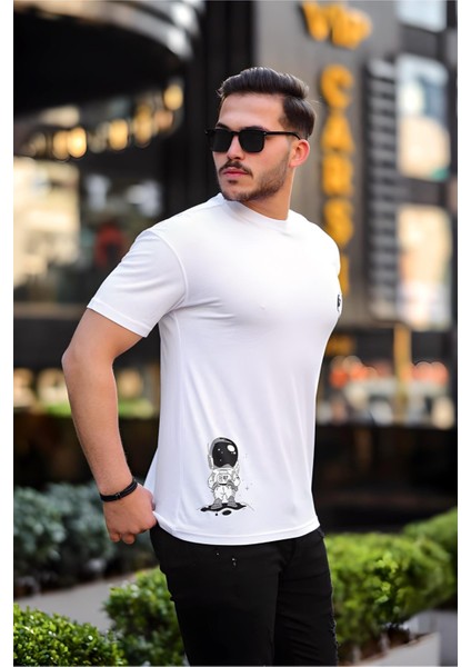 Trc 2778 Astro Baskılı Bisiklet Yaka Erkek Tshirt