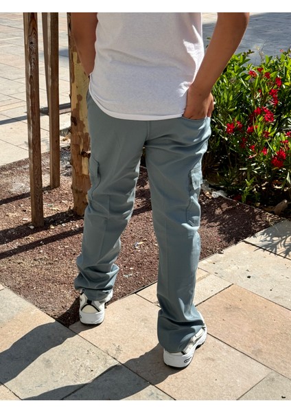 Çocuk Esnek Ribana Bel Canvas Kargo Cep Okul Pantolon fırsatları