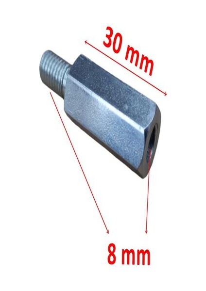 Ayna Somunu (Uzatma) Iç-Dış 8 mm Sol Diş 5 Adet-Erpilsan Elektronik