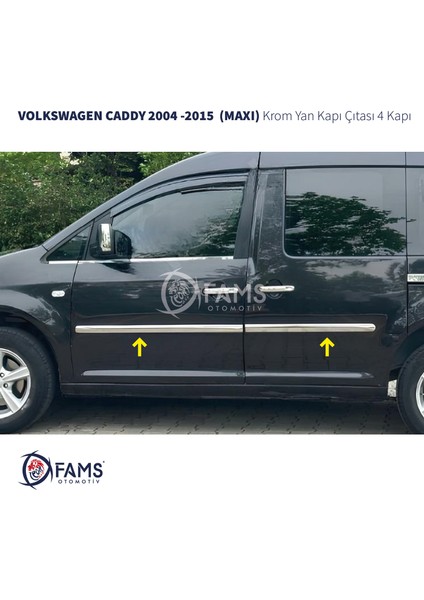 Vw Caddy Krom Yan Kapı Çıtası 4 Kapı 2004-2015 P. Çelik (Maxı)