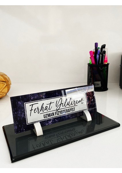 Uv Baskılı Masa Isimliği Büro Ofis Makam Hediyesi Masaüstü Isimlik fiyatları