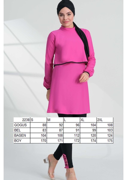 Likralı Tam Kapalı Tesettür Mayo 2238 Sena Fuşya indirimleri