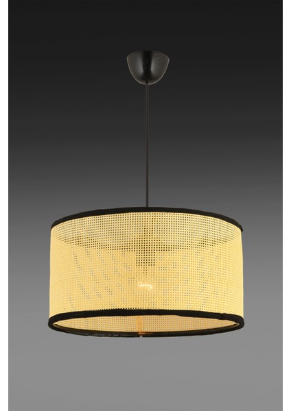 Hasır Hazeran Rattan Tekli Sarkıt Modern Avize 36 cm