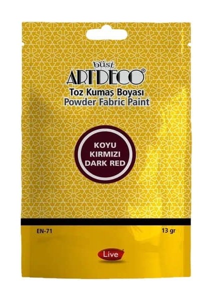 Toz Kumaş Boyası 13 gr Koyu Kırmızı 1107
