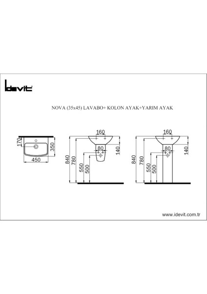 Nova Lavabo 35X45 cm