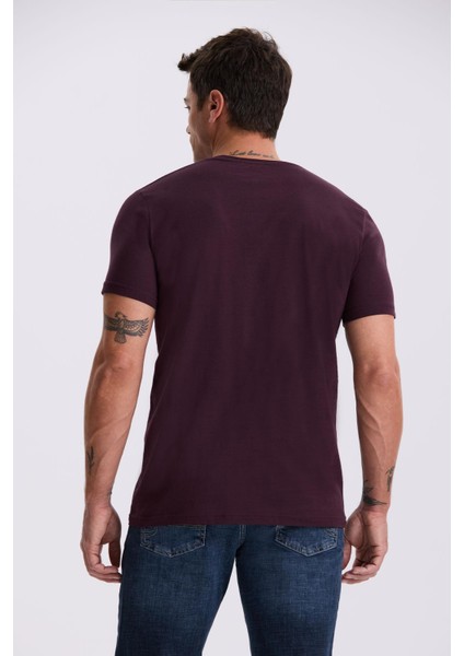 Mürdüm %100 Pamuk Slim Fit Bisiklet Yaka Basic T-Shirt
