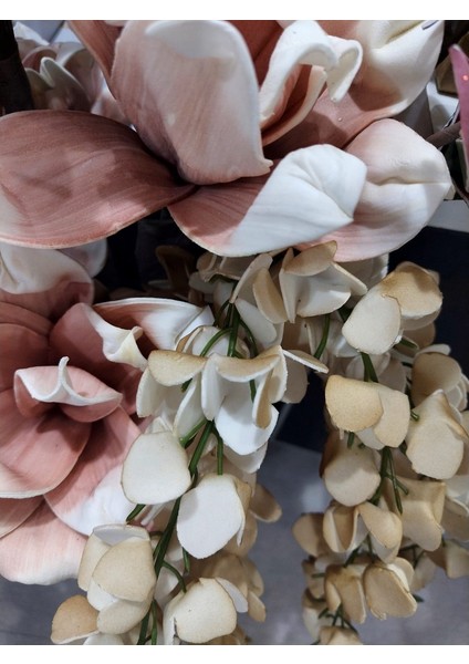 Boya Çiçeği Pembe Beyaz 90CM Decorative Dekoratif Yapay Çiçek Dal Gerçekçi Bükülebilir 1 Adet fiyatları
