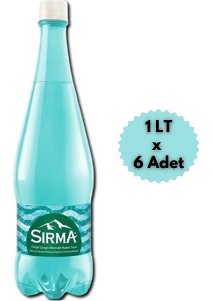 Maden Suyu 1 lt Mavi Pet Şişe x 6 Adet