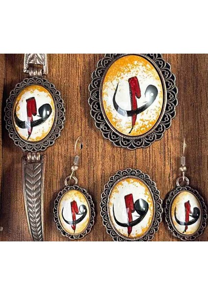 Elif ve Vavın Sırrı Iznik Çini Takı Seti