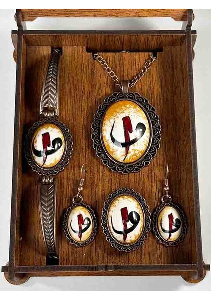 Elif ve Vavın Sırrı Iznik Çini Takı Seti fiyatları