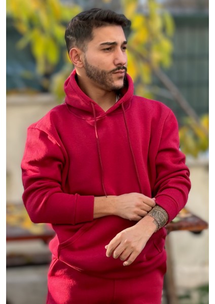 Erkek Şardonlu 3 Iplik Bol Kesim Sweatshirt