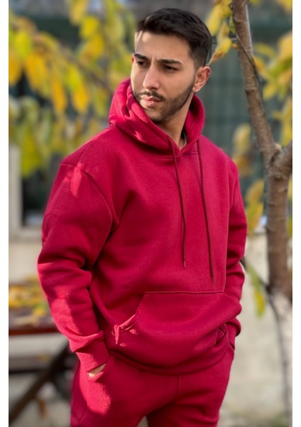 Erkek Şardonlu 3 Iplik Bol Kesim Sweatshirt