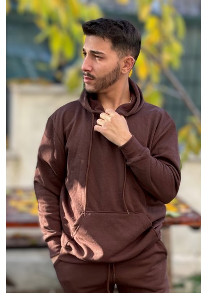 Erkek Şardonlu 3 Iplik Bol Kesim Sweatshirt