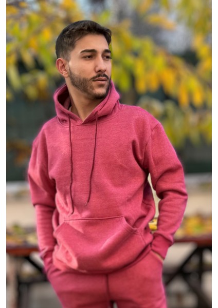 Erkek Şardonlu 3 Iplik Bol Kesim Sweatshirt