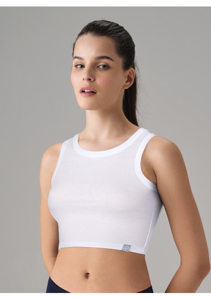 Kadın Kaşkorse %92 Pamuk Crop Atlet 9326