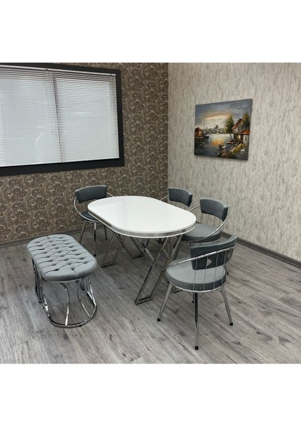 Mutfak Masa Sandalye Takımı Selenit 80-140 Oval 6 Kişilik Mutfak Masası Takımı fiyatları