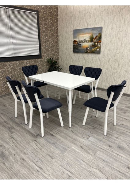 Akuamarin 80-120 Ck Mutfak Masası Takımları ,6 Kişilik Mutfak Masası Takımı