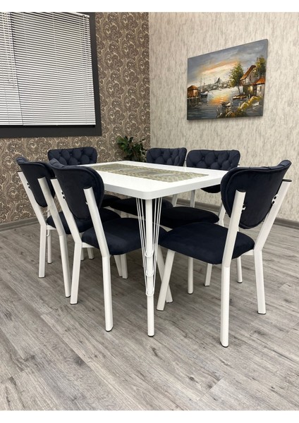 Akuamarin 80-120 Ck Mutfak Masası Takımları ,6 Kişilik Mutfak Masası Takımı