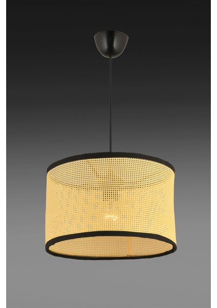 Hasır Hazeran Rattan Modern Sarkıt Tekli Avize 30 cm