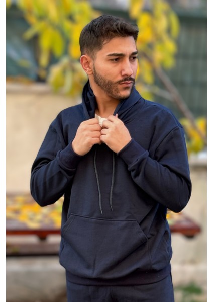 Erkek Şardonlu 3 Iplik Bol Kesim Sweatshirt modelleri