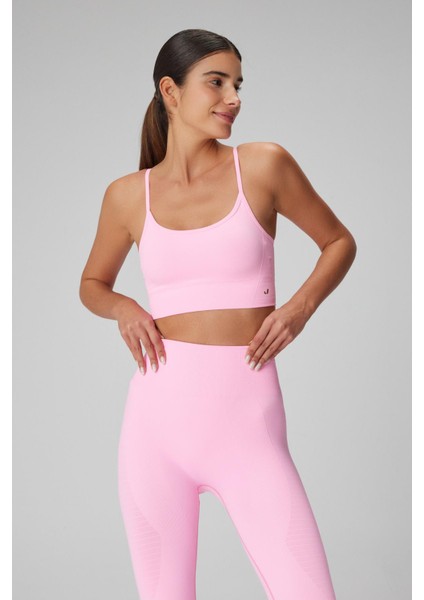 Gela Ayar Askılı Sport Bra Neon Pembe