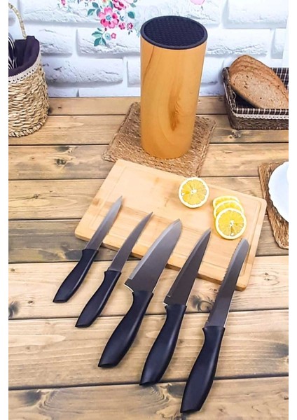 Coltello Bamboo 6 Parça Bıçak Seti Taba Yuvarlak