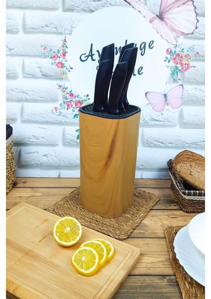Coltello Bamboo 6 Parça Bıçak Seti Taba Kare