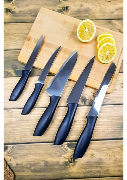 Coltello Bamboo 6 Parça Bıçak Seti Taba Kare