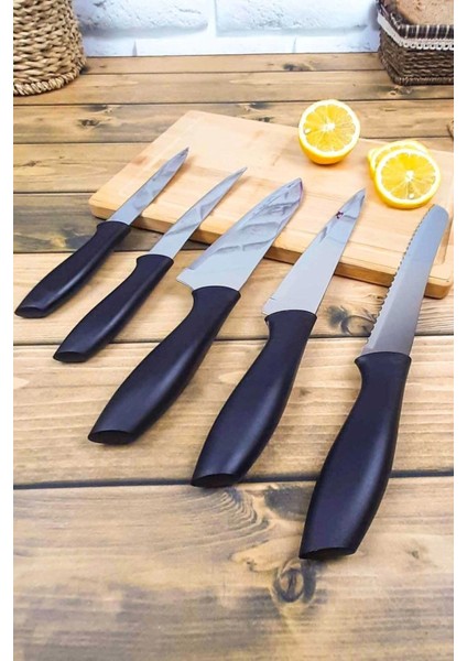 Coltello Bamboo 6 Parça Bıçak Seti Taba Kare