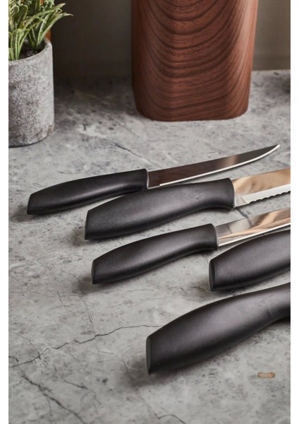 Coltello Wood 6 Parça Bıçak Seti Kahverengi Kare