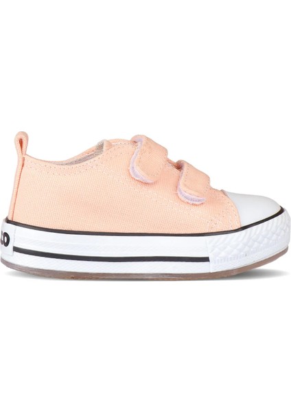 Işıklı Çocuk Spor Ayakkabı Pudra Renkli Tekstil Malzeme ile Düz Taban 20Y.150