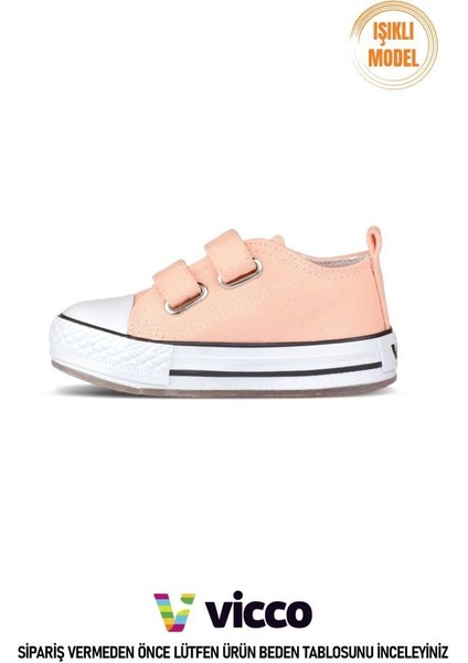Işıklı Çocuk Spor Ayakkabı Pudra Renkli Tekstil Malzeme ile Düz Taban 20Y.150 fiyatları