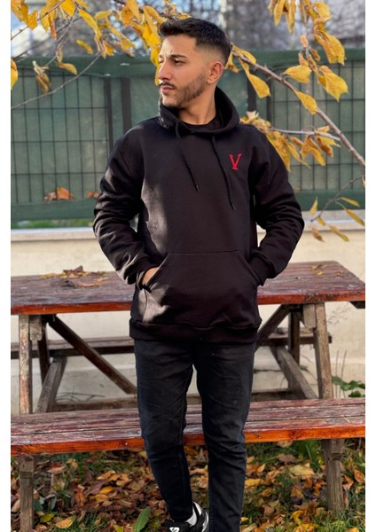 Unisex Nakışlı Oversize 3 Iplik Kolej Kapşonlu Sweatshirt fiyatları