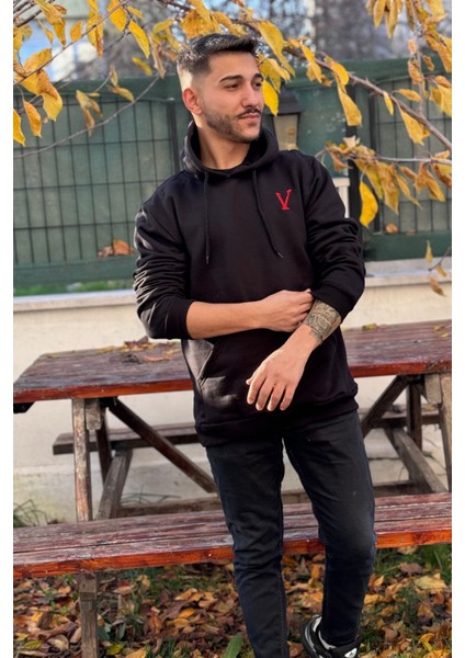 Unisex Nakışlı Oversize 3 Iplik Kolej Kapşonlu Sweatshirt modelleri