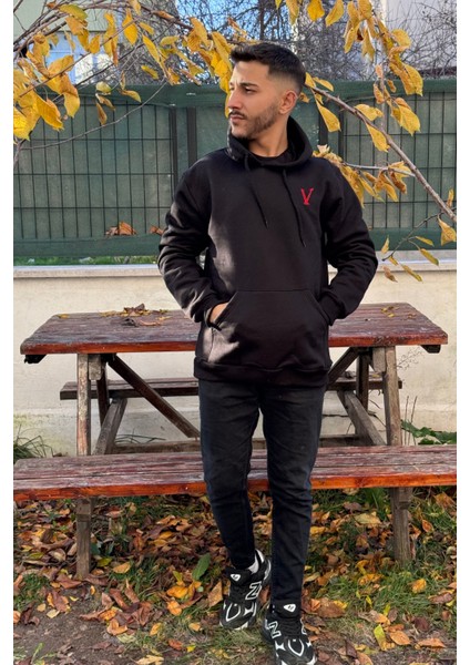 Unisex Nakışlı Oversize 3 Iplik Kolej Kapşonlu Sweatshirt fırsatları
